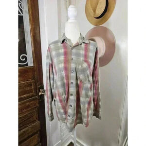 Vintage Express Women's Size XS Plaid Long Sleeve Button-up Shirt